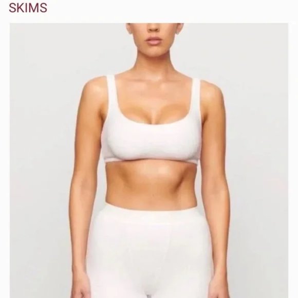 SKIMS Terry Cloth Bralette Marble (White) Size XXS Fast Ship! Soft, Comfy, Cool - Picture 1 of 3